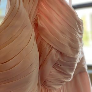 Morilee Chiffon Bridesmaids Dress with Draped Bodice and Keyhole Back